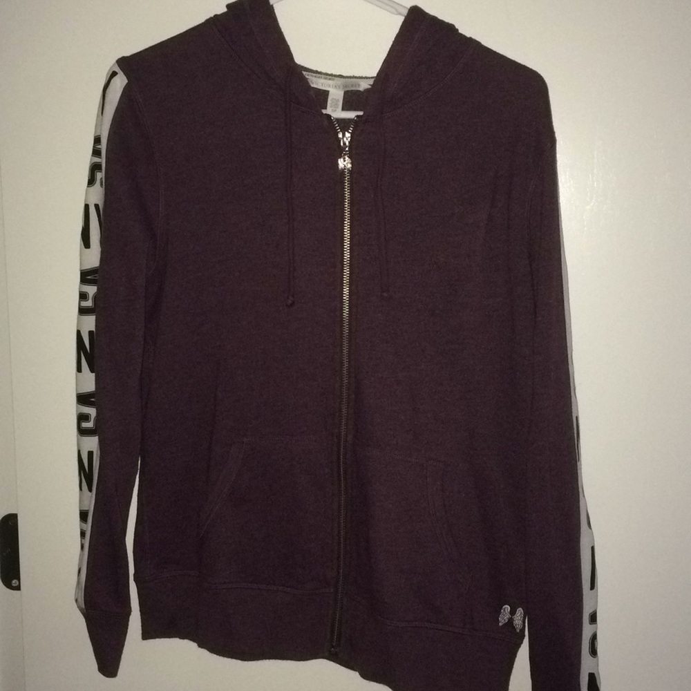 Maroon Victoria’s Secret zip up hoodie